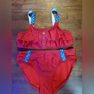 Girls Cat and Jack 2 piece swim suit size 10/12